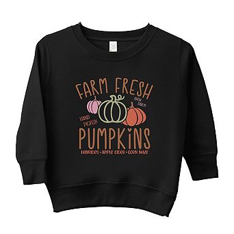 Colorful Farm Fresh Pumpkins Toddler Graphic Sweatshirt