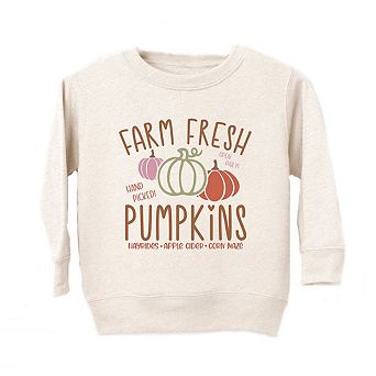 Colorful Farm Fresh Pumpkins Toddler Graphic Sweatshirt
