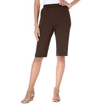 Roaman's Women's Plus Size Plus Size Soft Knit Pull-On Bermuda Short