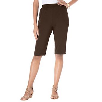 Roaman's Women's Plus Size Soft Knit Pull-On Bermuda Short