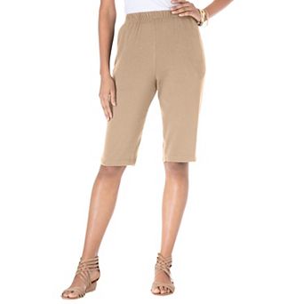 Roaman's Women's Plus Size Plus Size Soft Knit Pull-On Bermuda Short