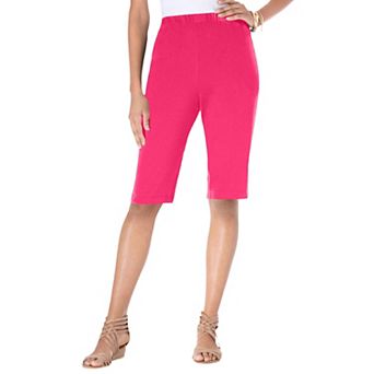 Roaman's Women's Plus Size Petite Plus Size Soft Knit Pull-On Bermuda Short