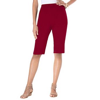 Roaman's Women's Plus Size Petite Plus Size Soft Knit Pull-On Bermuda Short