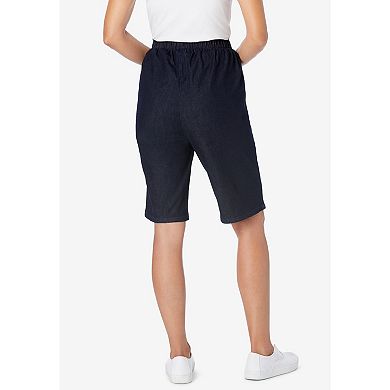 Woman Within Plus Size Fineline Denim Short