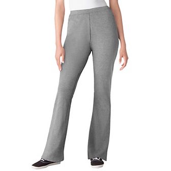Woman Within Plus Size Petite Stretch-Cotton Knit Pull-On Bootcut Leggings
