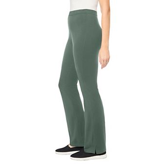 Woman Within Plus Size Petite Stretch-Cotton Knit Pull-On Bootcut Leggings