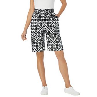 Woman Within Plus Size Elastic-Waist Knit Short