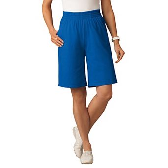 Woman Within Plus Size Elastic-Waist Knit Short