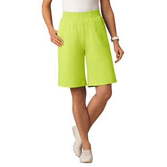 Woman Within Plus Size Elastic-Waist Knit Short