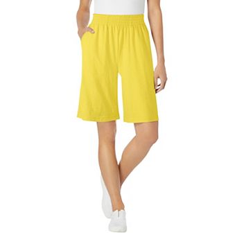 Woman Within Plus Size Elastic-Waist Knit Short