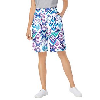 Woman Within Plus Size Elastic-Waist Knit Short