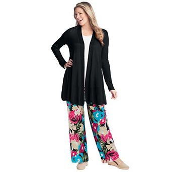 Woman Within Plus Size Petite Pull-On Elastic Waist Soft Pants