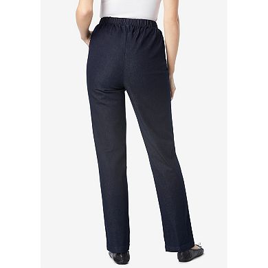 Woman Within Plus Size Straight Leg Fineline Denim Jean