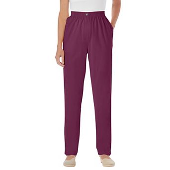 Woman Within Plus Size Tall 7-Day Straight-Leg Elastic-Waist Cotton Denim Pant