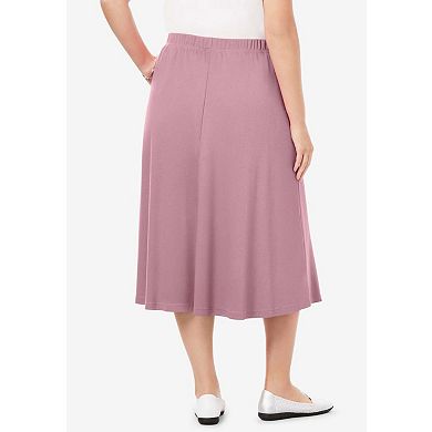 Woman Within Plus Size Petite 7-Day Knit A-Line Skirt