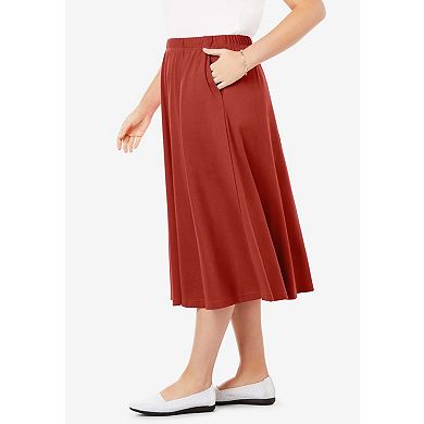 Woman Within Plus Size Petite 7-Day Knit A-Line Skirt