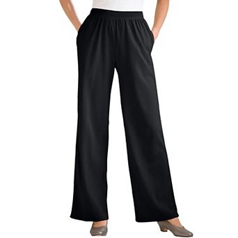 Woman Within Plus Size Petite 7-Day Knit Wide-Leg Pull-On Pants