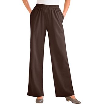 Woman Within Plus Size Petite 7-Day Knit Wide-Leg Pull-On Pants