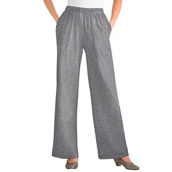 Woman Within Plus Size Petite 7-Day Knit Wide-Leg Pull-On Pants