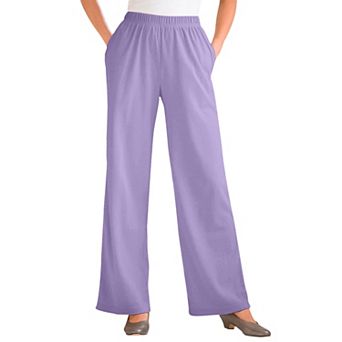 Woman Within Plus Size Petite 7-Day Knit Wide-Leg Pull-On Pants