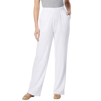 Woman Within Plus Size Petite 7-Day Knit Wide-Leg Pull-On Pants