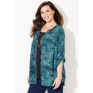 Catherines Women's Plus Size Petite Breezeway Georgette Blouse