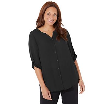 Catherines Women's Plus Size Petite Breezeway Georgette Blouse