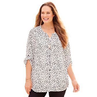 Catherines Women's Plus Size Petite Breezeway Georgette Blouse