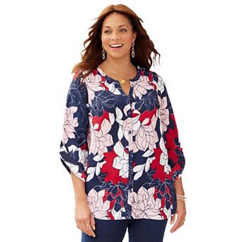 Catherines Women's Plus Size Petite Breezeway Georgette Blouse