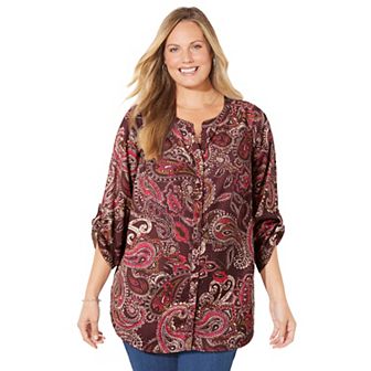 Catherines Women's Plus Size Petite Breezeway Georgette Blouse