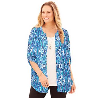 Catherines Women's Plus Size Petite Breezeway Georgette Blouse