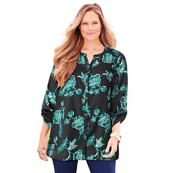 Catherines Women's Plus Size Petite Breezeway Georgette Blouse