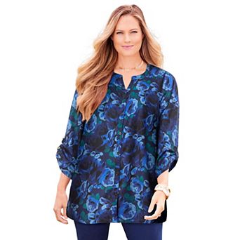 Catherines Women's Plus Size Petite Breezeway Georgette Blouse