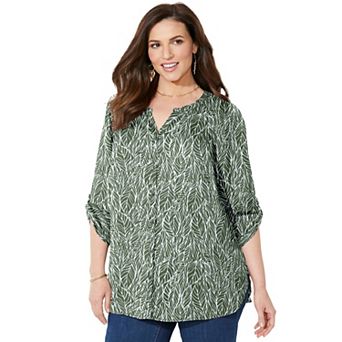 Catherines Women's Plus Size Petite Breezeway Georgette Blouse