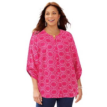 Catherines Women's Plus Size Petite Breezeway Georgette Blouse