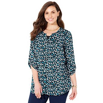 Catherines Women's Plus Size Petite Breezeway Georgette Blouse