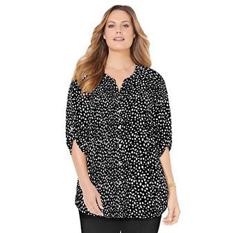 Catherines Women's Plus Size Petite Breezeway Georgette Blouse