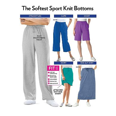 Woman Within Plus Size Petite Sport Knit Side-Slit Skirt