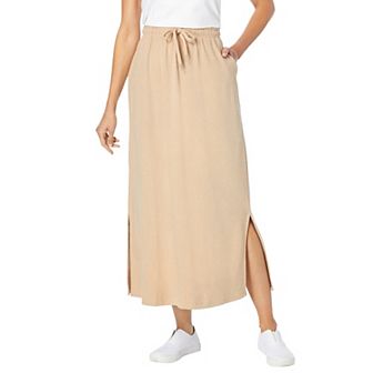 Woman Within Plus Size Petite Sport Knit Side-Slit Skirt
