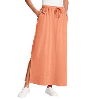 Woman Within Plus Size Petite Sport Knit Side-Slit Skirt