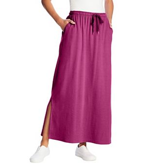 Woman Within Plus Size Petite Sport Knit Side-Slit Skirt