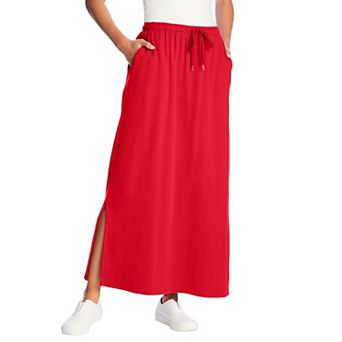 Woman Within Plus Size Petite Sport Knit Side-Slit Skirt