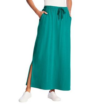 Woman Within Plus Size Petite Sport Knit Side-Slit Skirt