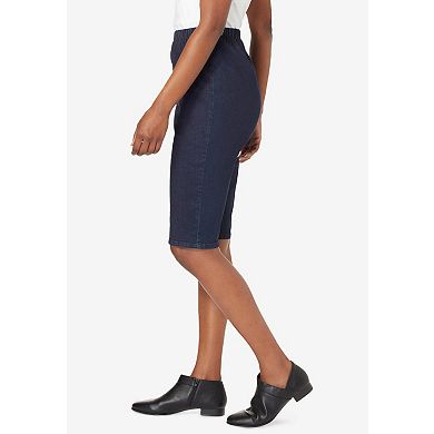 Roaman's Women's Plus Size Comfort Stretch Bermuda Jean Short