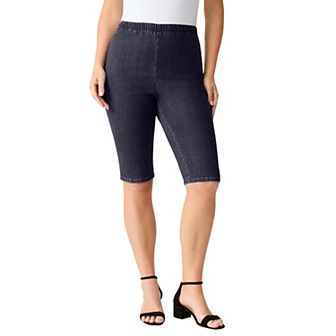 Roaman's Women's Plus Size Plus Size Comfort Stretch Bermuda Jean Short