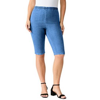 Roaman's Women's Plus Size Comfort Stretch Bermuda Jean Short