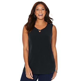 Catherines Women's Plus Size Petite Crisscross Timeless Tank