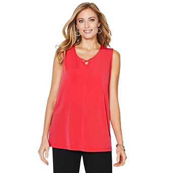 Catherines Women's Plus Size Petite Crisscross Timeless Tank