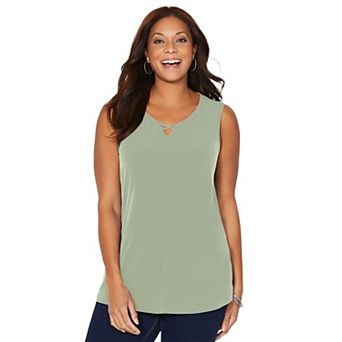 Catherines Women's Plus Size Petite Crisscross Timeless Tank
