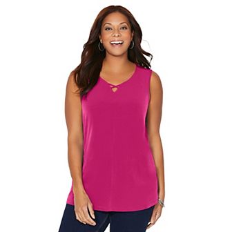 Catherines Women's Plus Size Petite Crisscross Timeless Tank